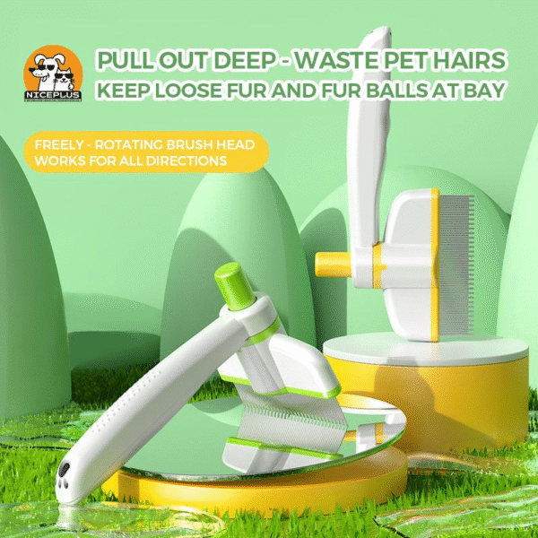 fc33c0bf22338836eaeb396f1829f76b.png Rotating Pet Brush – Groom, Massage & De-Shed Fast